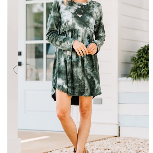 SALE! Long Sleeve Tie Dye Midi Dress Sz M - Picture 5 of 7